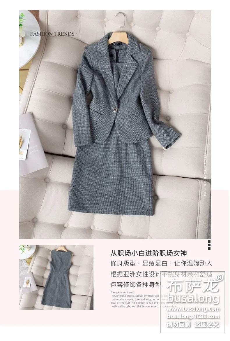 Spring and Autumn Long Sleeve Business Women's Clothing Suit Jacket Formal Wear Temperament Commute Work Clothes Slim Fit Slimmi