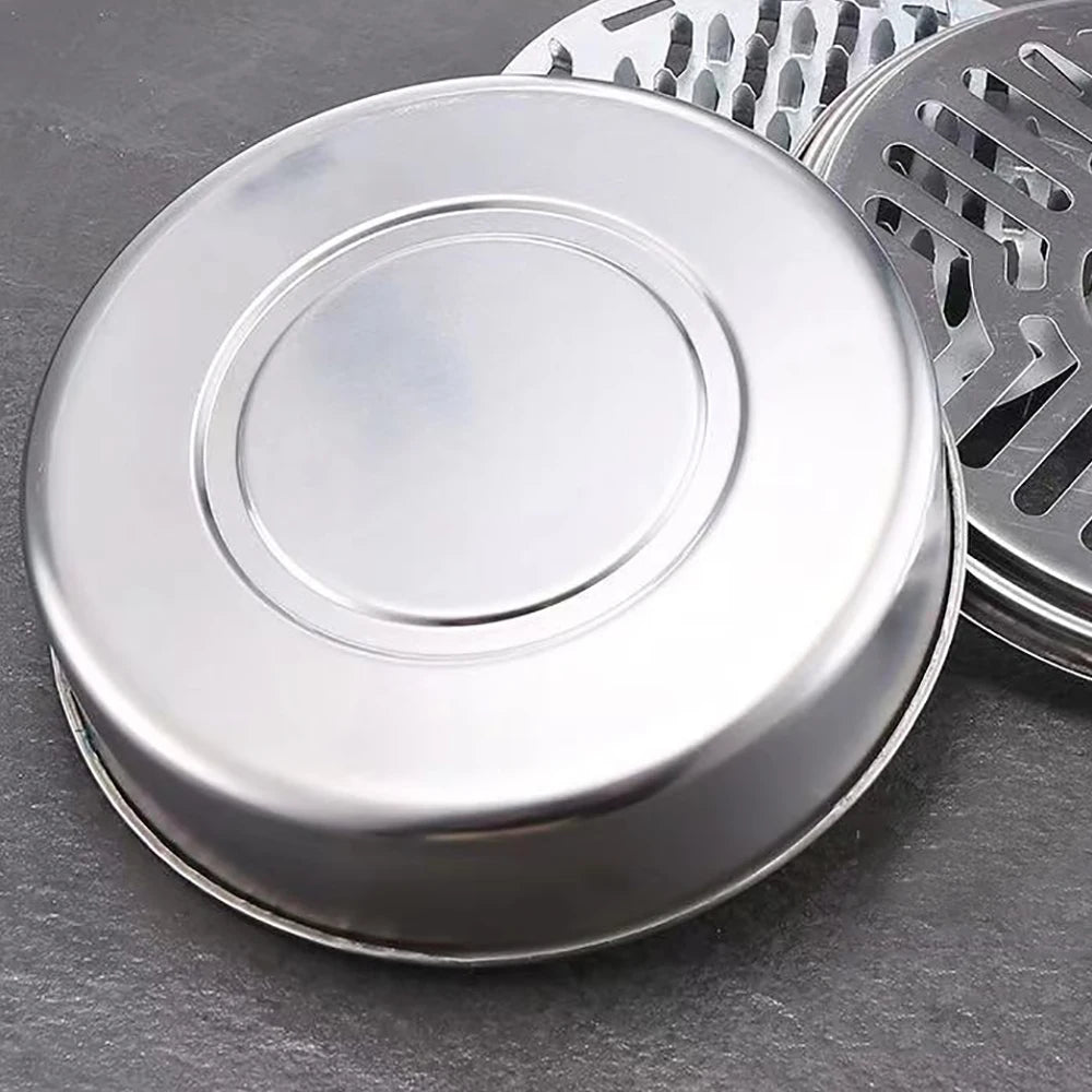 1pc Stainless Steel Mosquito Repellent Incense Box Ash Tray Portable With Cover Household Items Decoration