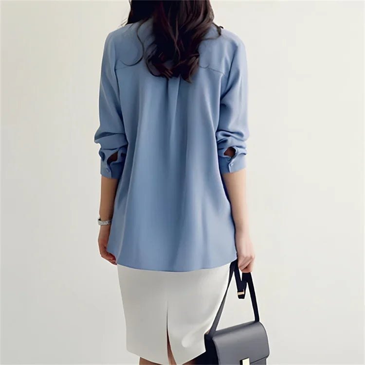 Pullover Blouse Summer Shirts for Women Korean Fashion Office Blouses blusas Autumn Long Sleeve Tie Bow Chiffon Formal Shirts