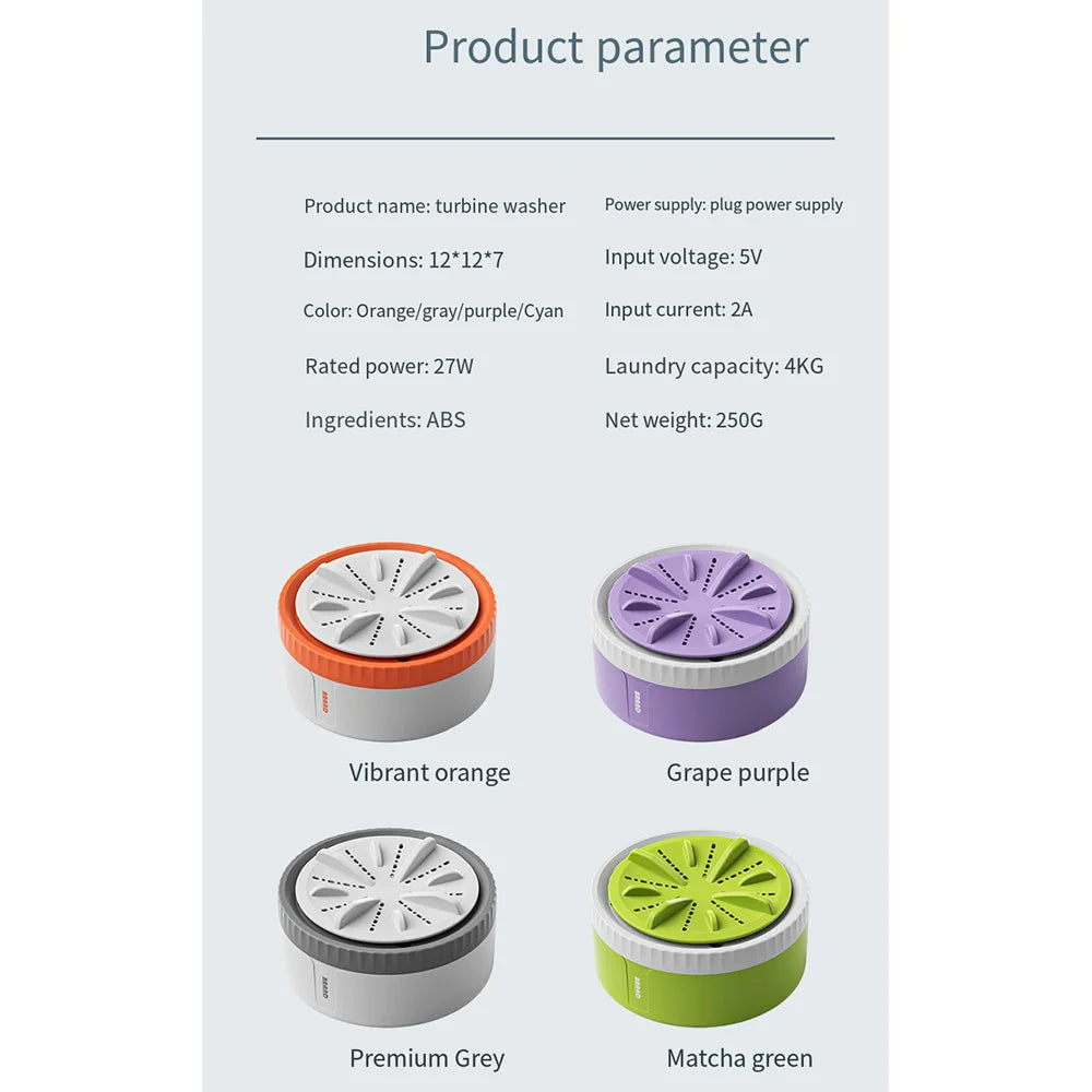 3 Gears Portable Mini Washing Machine Small USB Rotating Turbine Sock Washer Fruit Dishwasher For Baby Clothes Home Travel 미니세탁기