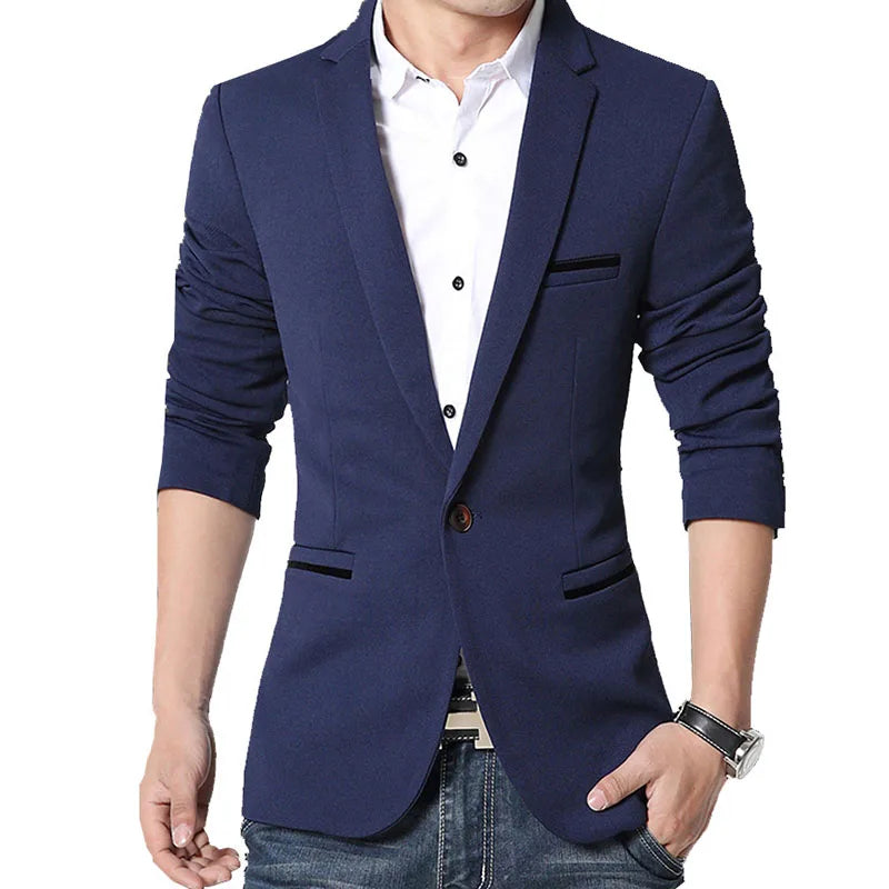Brand Men's Casual Blazer 2024 Autumn New Fashion Slim Business Suit Coat Gentleman High-quality Men's Clothing Homme M~5XL