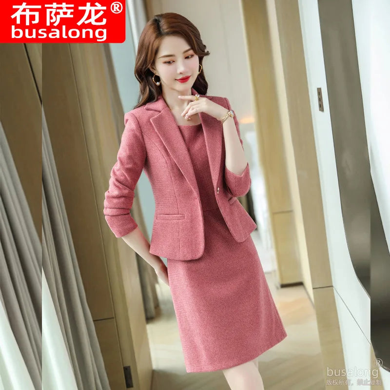 Spring and Autumn Long Sleeve Business Women's Clothing Suit Jacket Formal Wear Temperament Commute Work Clothes Slim Fit Slimmi