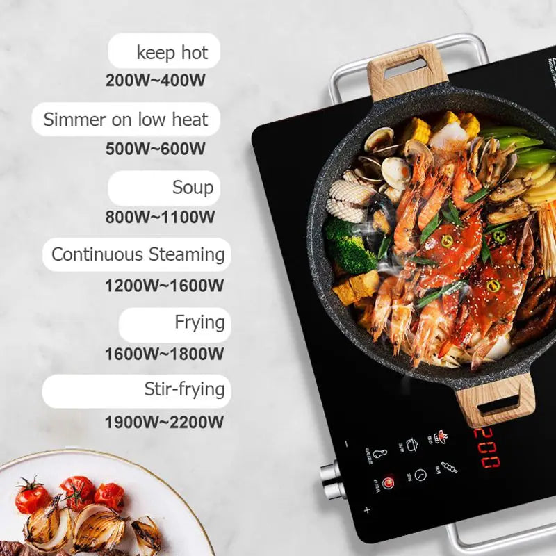 DMWD 110/220V 3500W Household Induction Cooker Electromagnetic Oven Waterproof Electric Stove Smart Touch Control Heating Plate