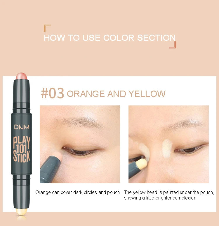 Double-head Face Foundation Concealer Pen Long Lasting Dark Circles Corrector Contour Pencil Concealers Stick Highlight Cosmetic