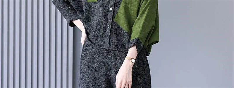 Self Made Knitted Two-piece Set for Women's 2024 Spring Clothing Set Socialite Temperament Wide Leg Pants Sweater Set Commuting