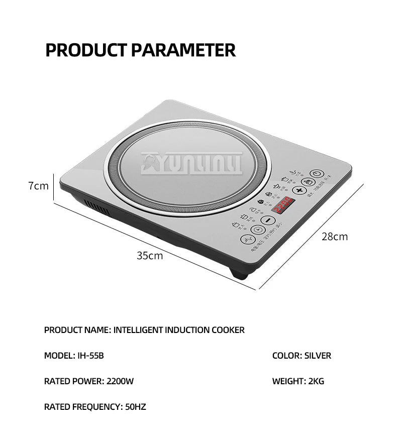 2200W Commercial Induction Cooker Household Multi-Functional Energy Saving Induction Cooker