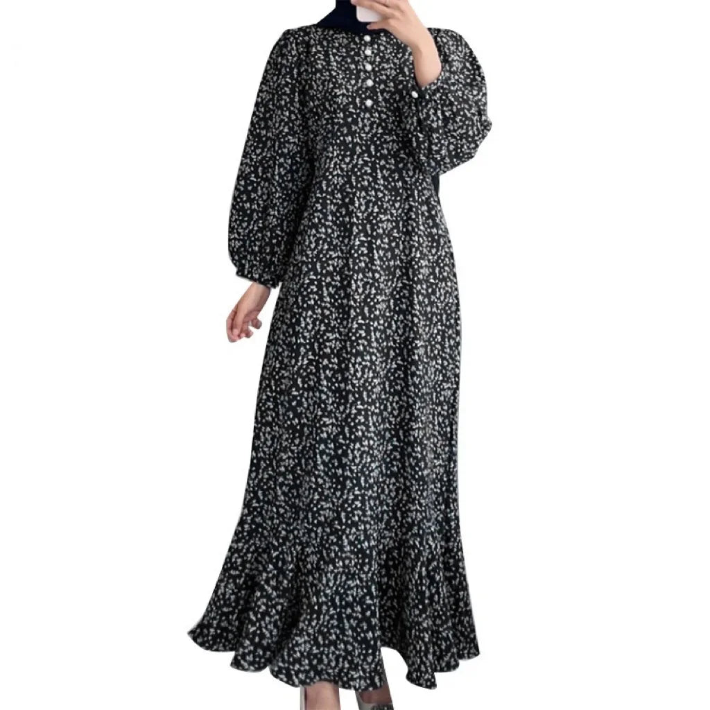 Eid Muslim Dress for Women Floral Ramadan Long Dresses Abaya Morocco Abayas Kaftan Islam Dubai Arab Modest Long Robe 2024