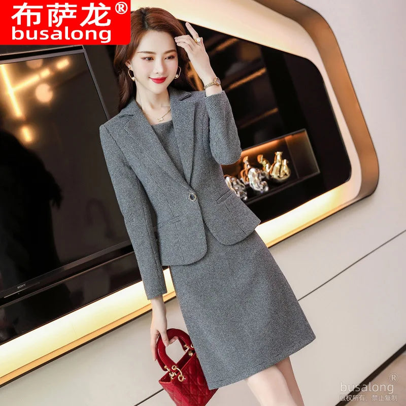 Spring and Autumn Long Sleeve Business Women's Clothing Suit Jacket Formal Wear Temperament Commute Work Clothes Slim Fit Slimmi