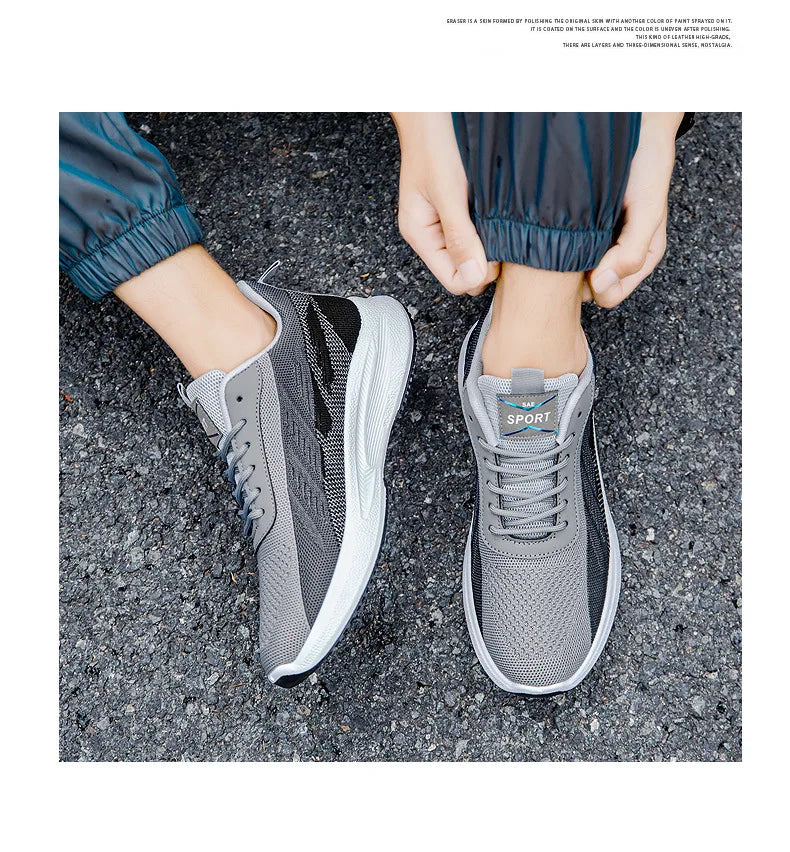 2024 new Men's sneakers Summer men's shoes breathable lace-up lightweight running shoes