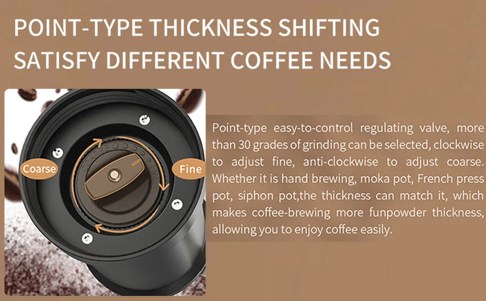Manual Coffee Grinder Adjustable Fine Coarse Ceramics Conical Burr Hand Coffee Grinder Mill Convenient for Home Office Travel