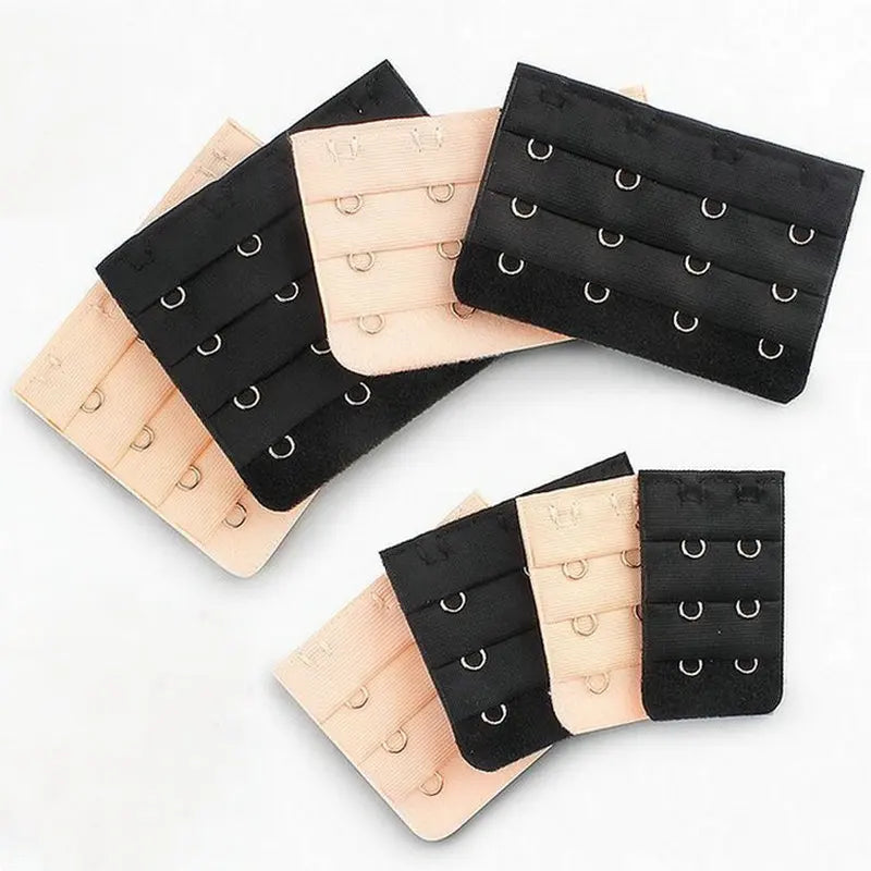 3-12Pcs Ladies Useful Bra black white Extenders Strap Extension 2/3/4 Hooks 3 Rows Adjustable Belt Buckle button accessories DIY