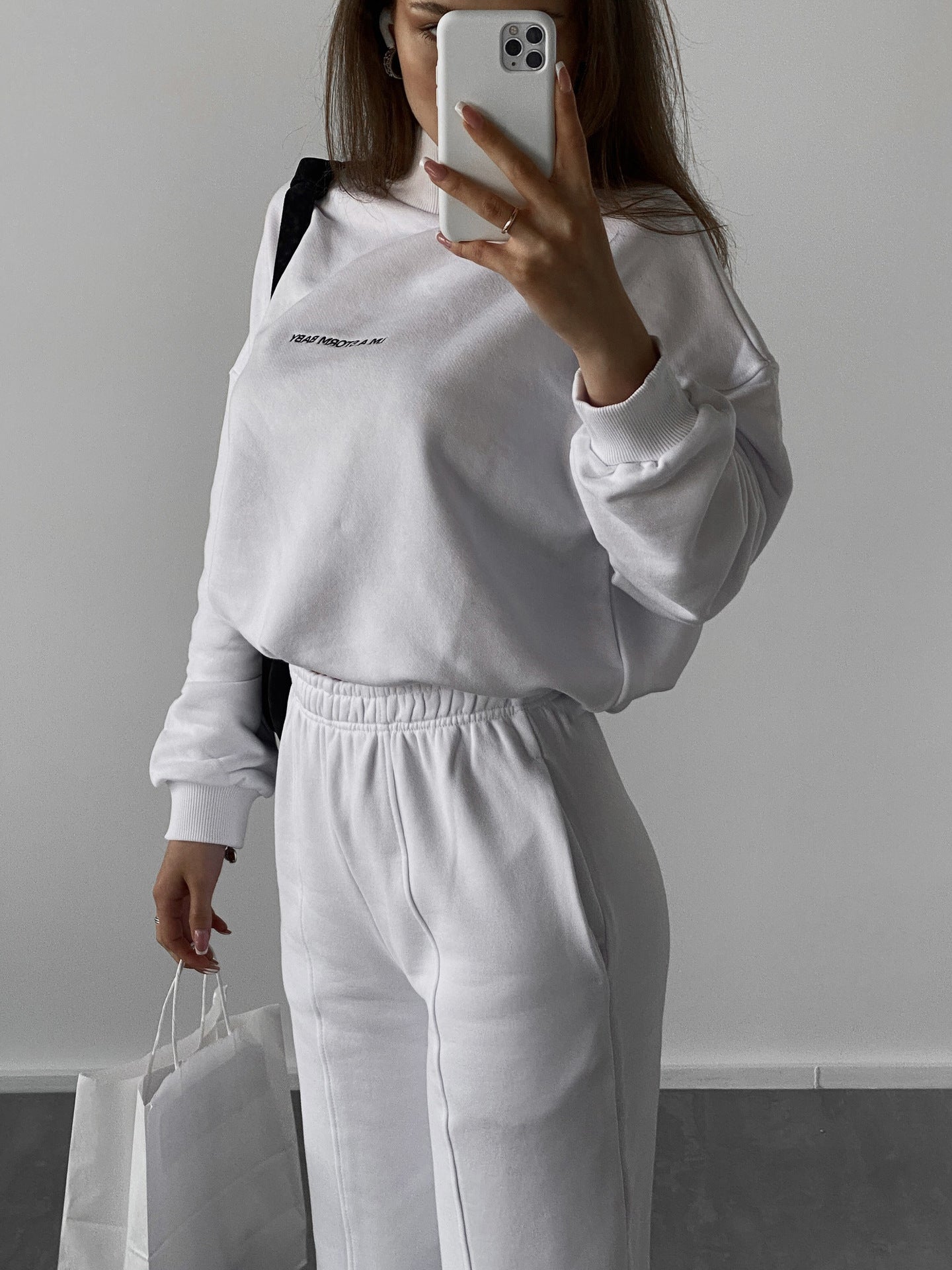 2023 Spring Autumn New Printed Loose Sports Suit Women Turtleneck Long Sleeve Sweatshirt Drawstring High Waist Pencil Pants Suit