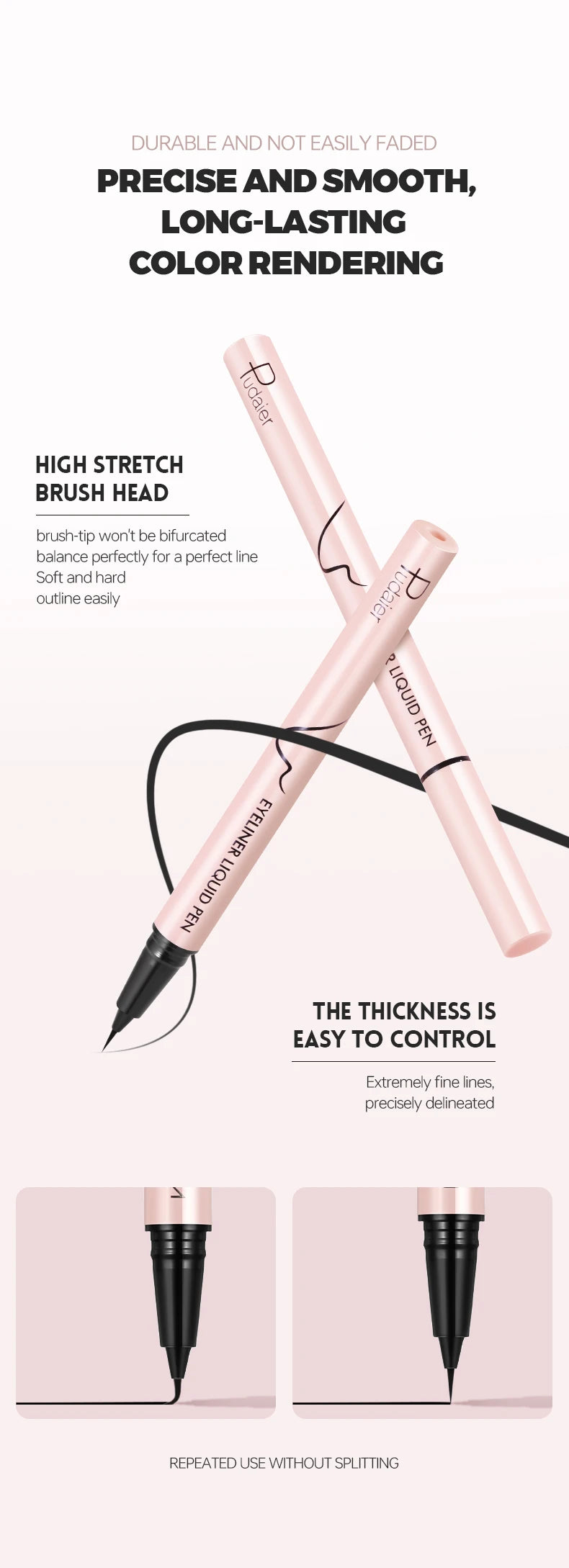 Waterproof Quick Dry Liquid Eyeliner Portable Ultra-fine Black Long Lasting Sweatproof Quick-drying Eyeliner Pencil Eyes Makeup