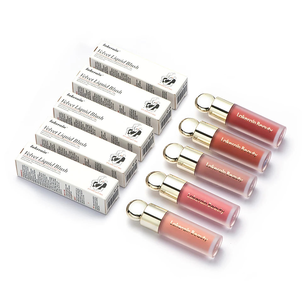 7.5ml Matte Liquid Blush Velvet Blusher Orange Peach Face Pigment Lasting Beauty Natural Cheek Tint Cream Waterproof Blush