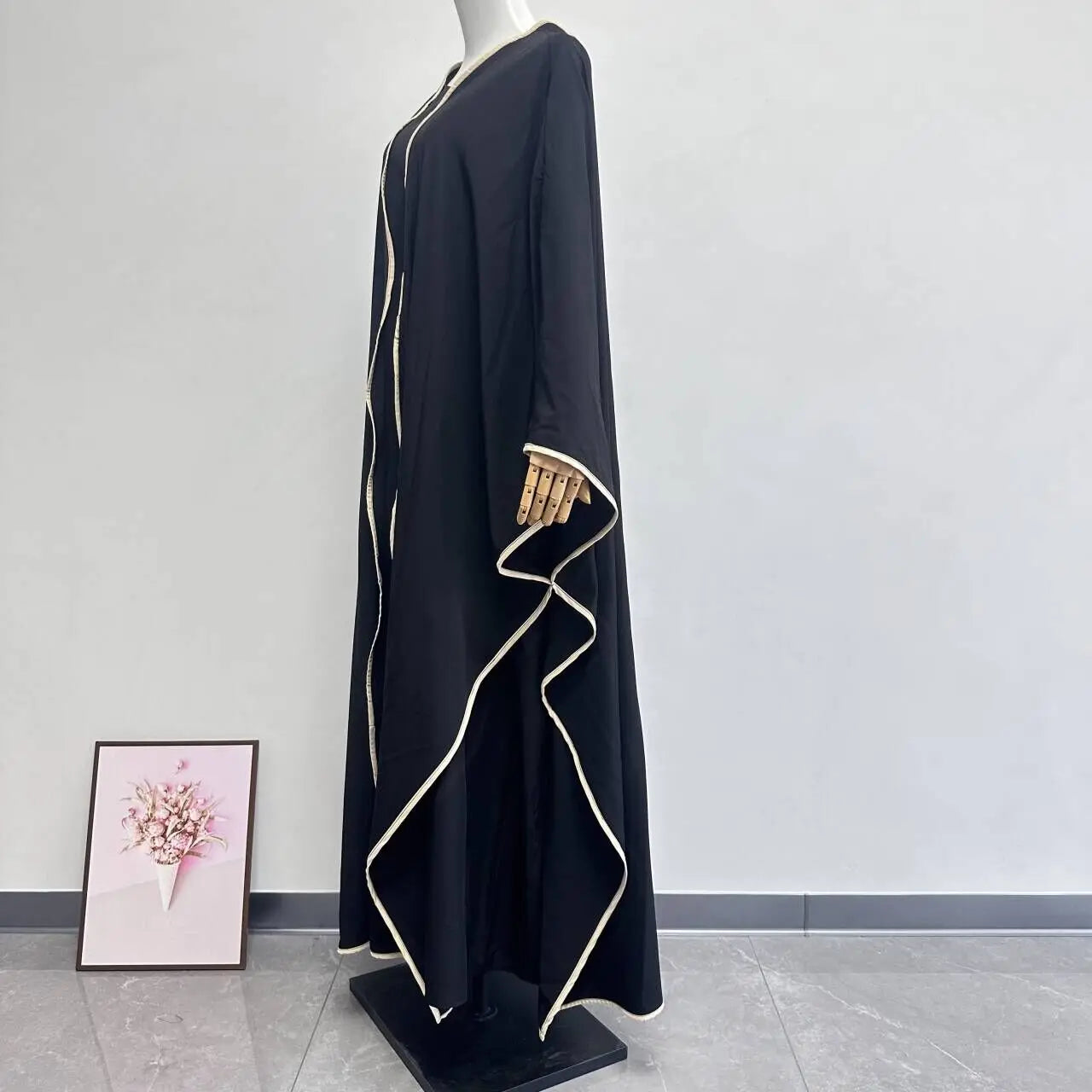 Muslim Women Dress Two Piece Set Eid Ramadan Morocco Dubai Open Abayas Vestidos Arab Cardigan Robe Suit Islam Modest Kaftan