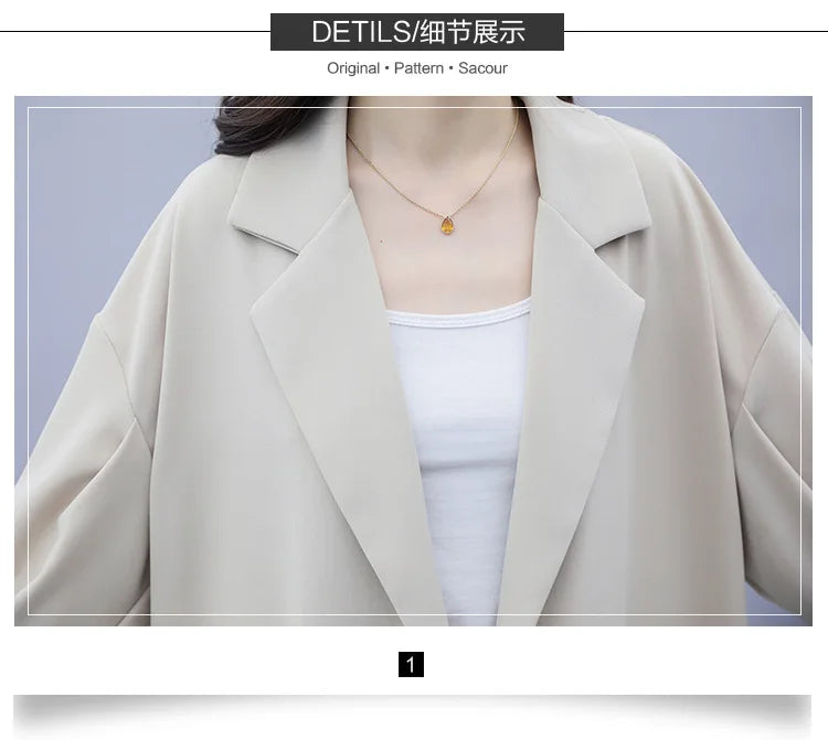 Spring and Autumn New Fashion Plus Size Women's Three Piece Suit Cotton Blended Single Button Coat Nine Point Pants Office