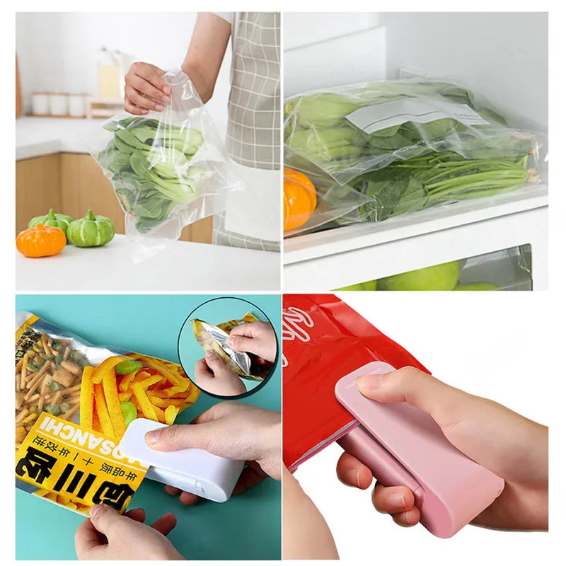 1PC Mini Sealing Machine Small Household Plastic Sealing Machine Portable Hand Pressure Plastic Bag Sealing Machine