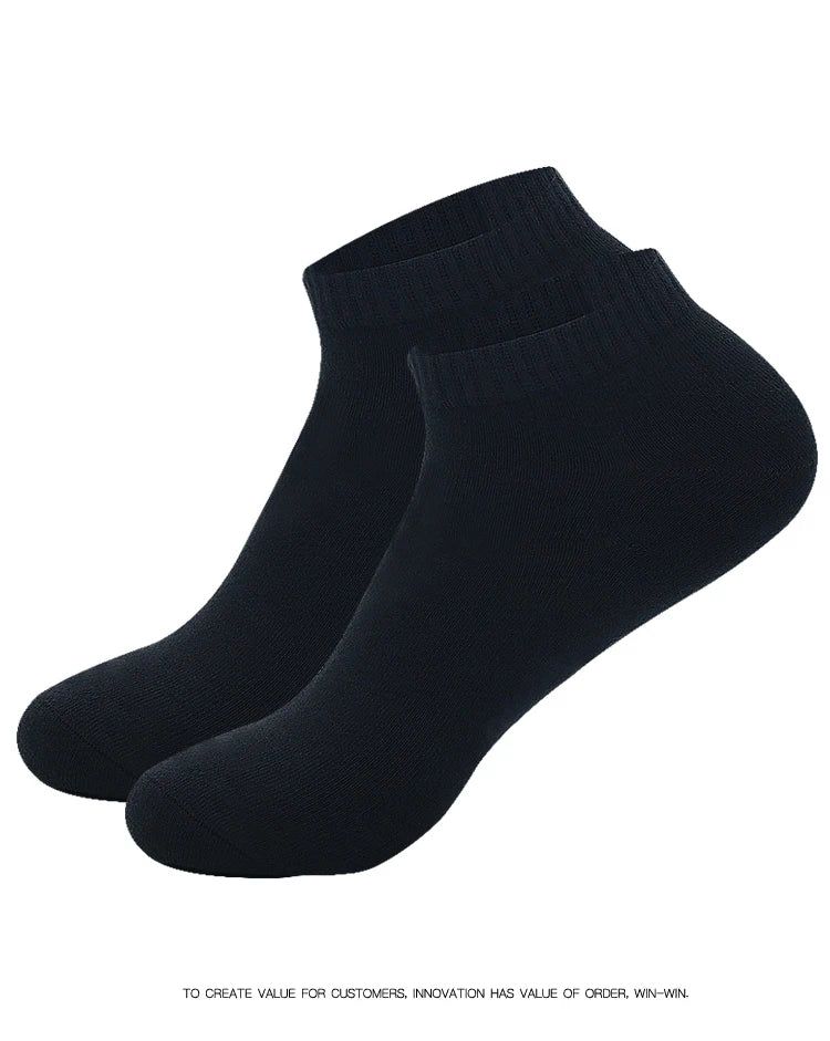 5 Pairs Low Cut Men Socks Solid Color Black White Breathable Cotton Socks Male Sport Short Socks Business Women Men