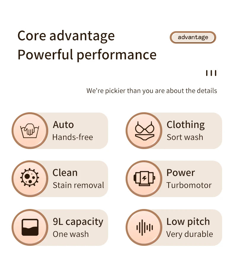 Folding washing machine 9L large capacity portable mini small washing machine underwear socks retractable automatic washing