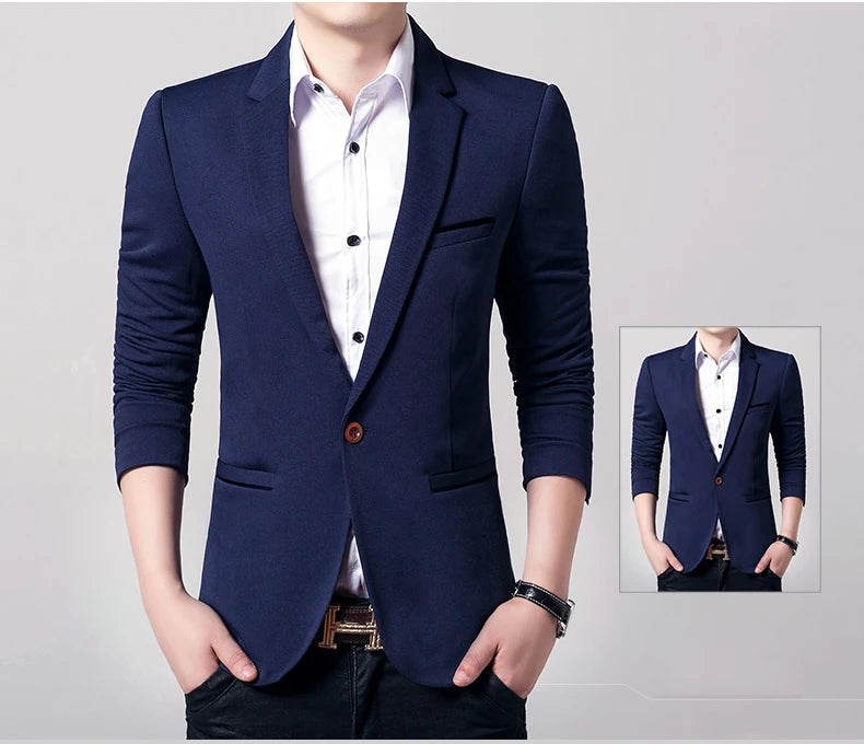 Brand Men's Casual Blazer 2024 Autumn New Fashion Slim Business Suit Coat Gentleman High-quality Men's Clothing Homme M~5XL