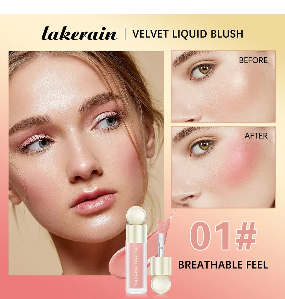 7.5ml Matte Liquid Blush Velvet Blusher Orange Peach Face Pigment Lasting Beauty Natural Cheek Tint Cream Waterproof Blush