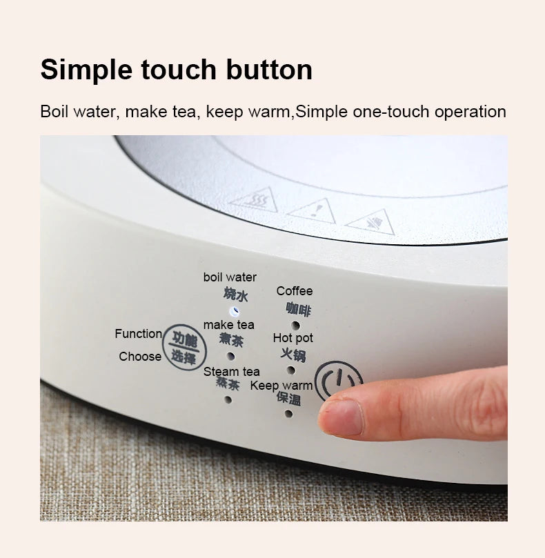 1200W Mini Electric Stove Portable Heating Furnace Cast Iron Hot Plate Coffee Milk Heater Temperature Adjustable Tea Warmer 15cm