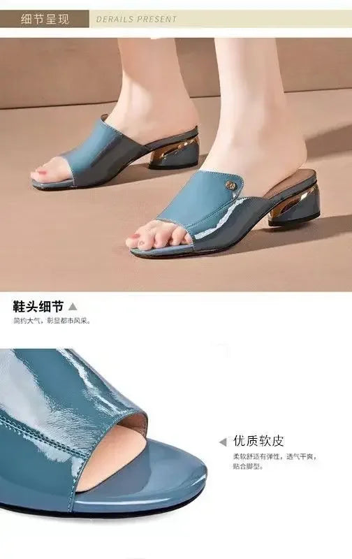 Women's Shoes Fashion Red Sexy Womens Slippers PU Soft Leather Ladies Comfortable Sandals Suitable for Girls Pantuflas Mujer