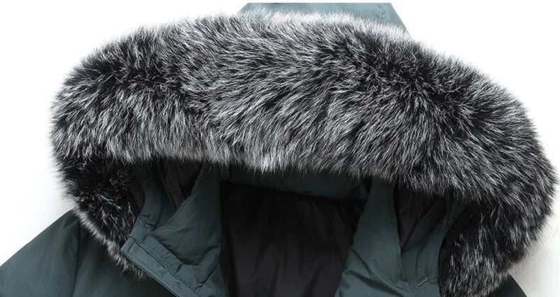 2023 Autumn Winter Men Windproof Down Jacket Coats Mens Warm White Duck Down Hooded Jacket Parkas Multi Pockets Overcoat Male