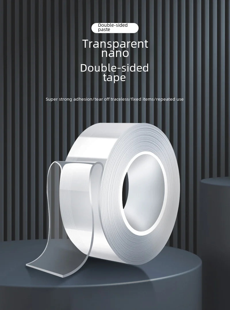 High Viscosity Seamless Transparent Nano Double-sided Tape Diy Bubble Blowing Tiktok Magic Tape Strong Adhesive