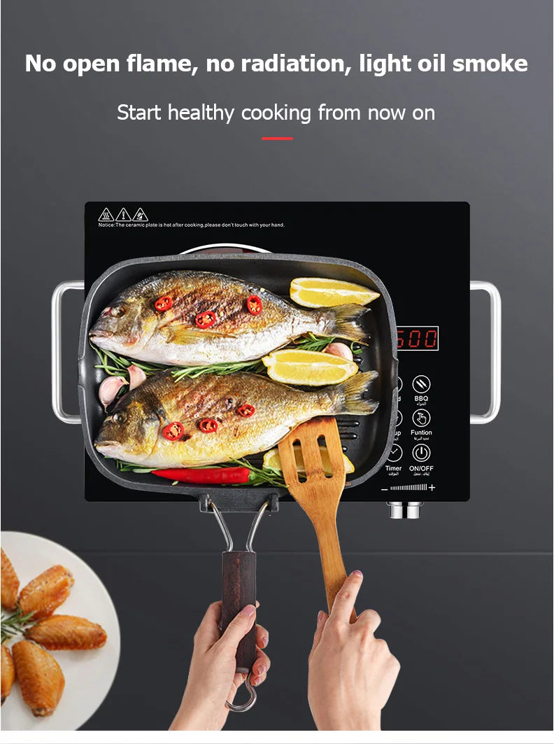 DMWD 110/220V 3500W Household Induction Cooker Electromagnetic Oven Waterproof Electric Stove Smart Touch Control Heating Plate