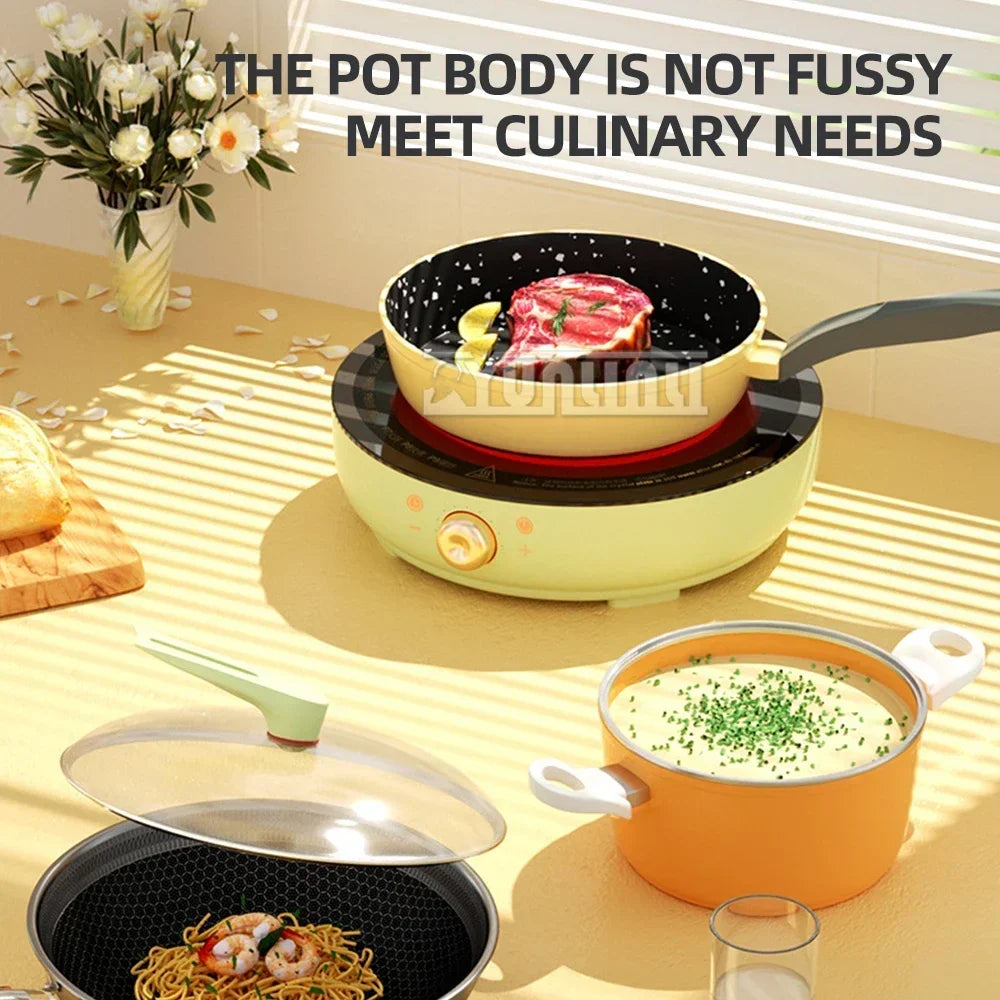 Portable Electric Induction Cooker 2000W Round Electromagnetic Oven Household Tea Boiling Stove