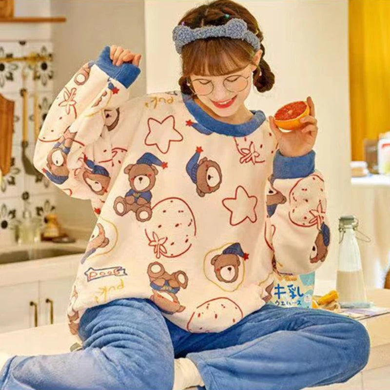 women's Winter Pajamas Set Pullover
