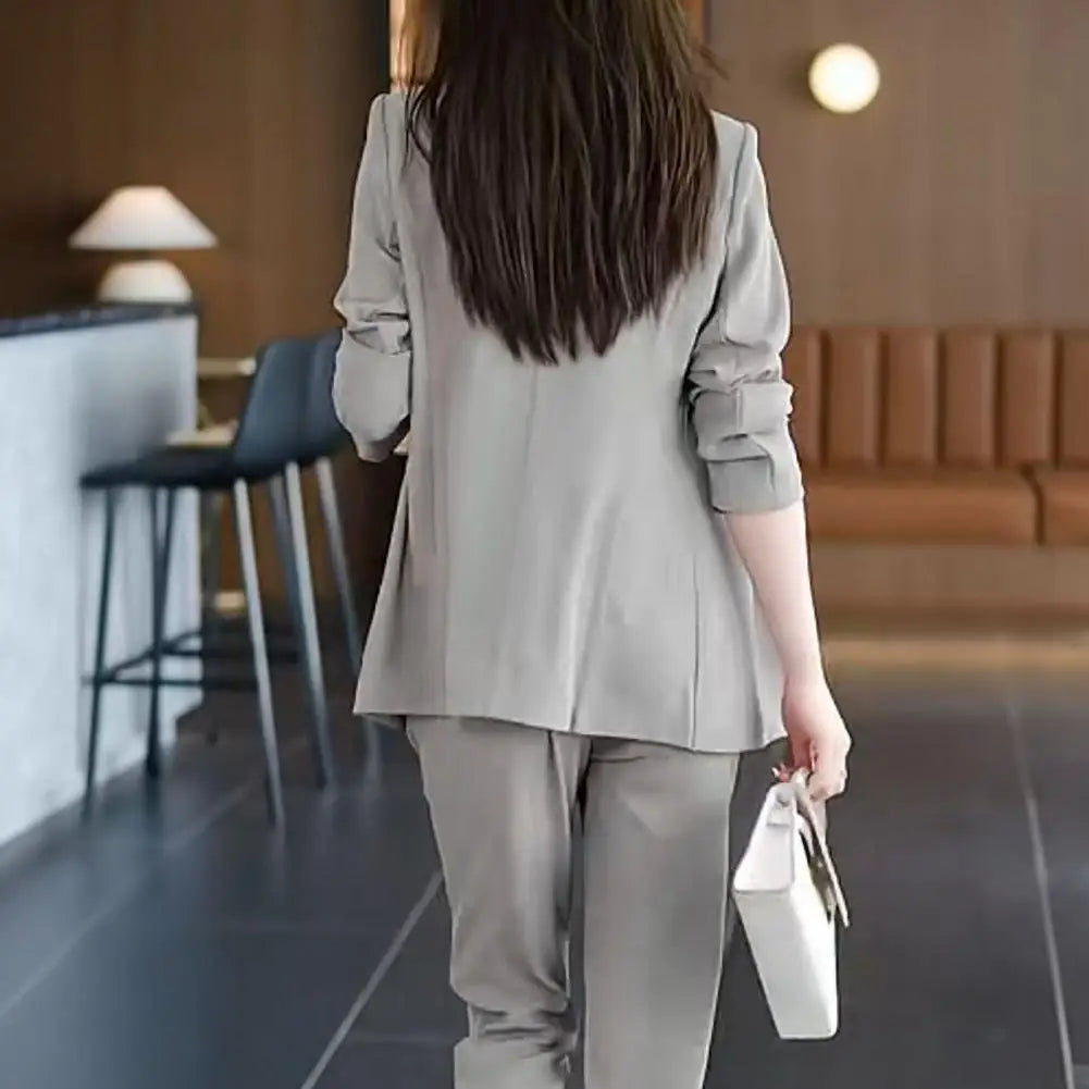 High Waist Pants Set Elegant Women's Business Suit Set with Lapel Cardigan High Waist Pants Vest Formal Office for Professional