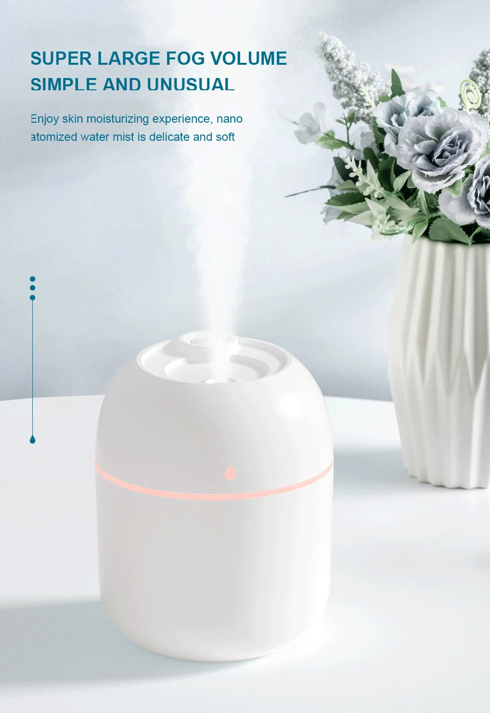 220ML Air Humidifier Ultrasonic Mini Car Aroma Diffuser Portable USB Essential Oils Purifiers LED Lamp Home Fragrance Products