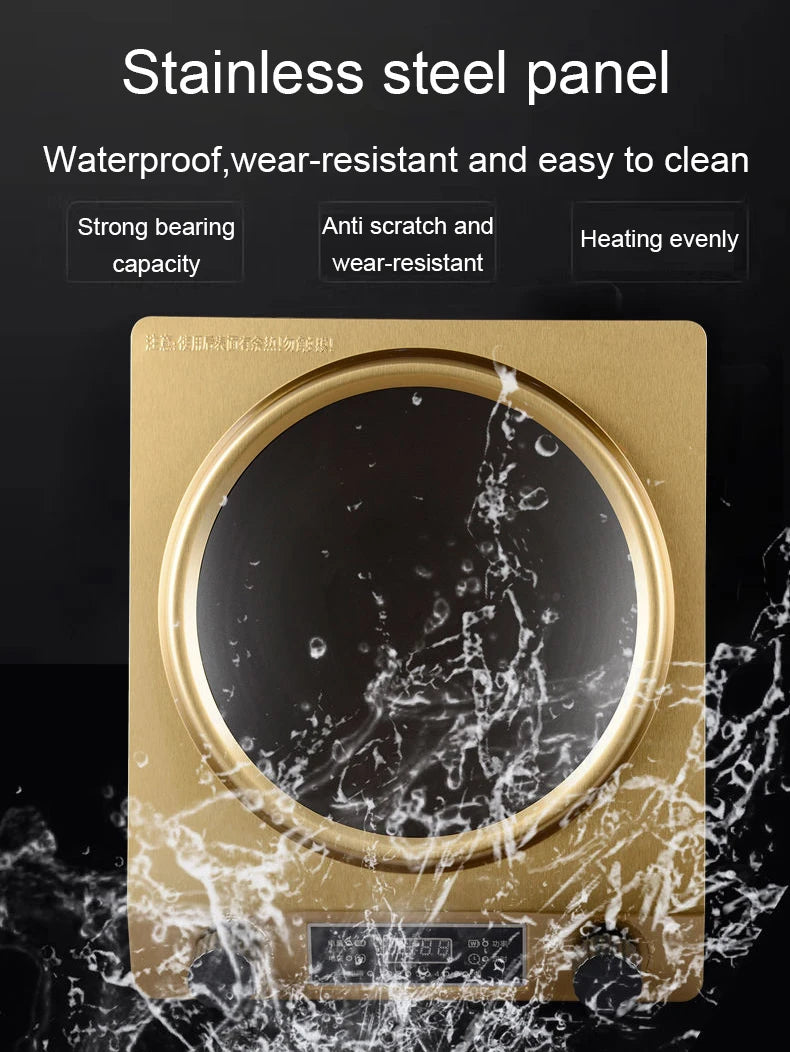 DMWD Electric Induction Cooker Waterproof 3500W Concave Type Magnetic Hotpot Hob Burner Soup Stir-fry Cooking Stove Cooktop EU