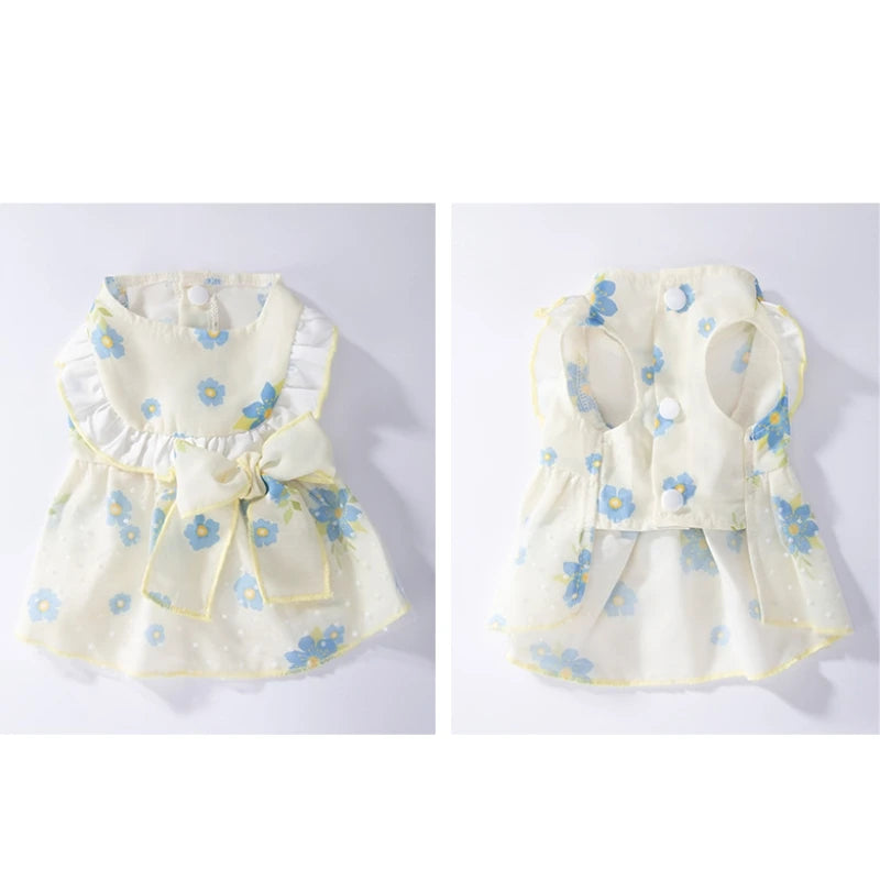 Dog Princess Dress Cute Pet Dog Mesh Dress Kitten Puppy Pet Skirt Summer Dog Dress Bow Lace Korean Poodle Chihuahua Dog Clothes