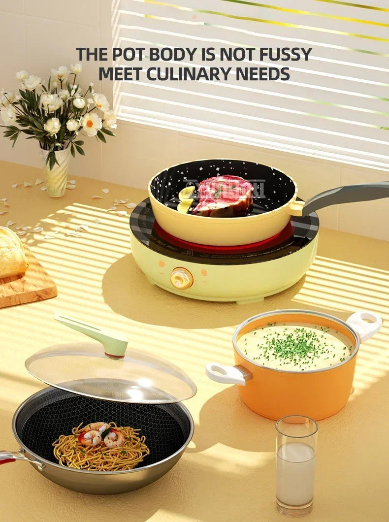 Portable Electric Induction Cooker 2000W Round Electromagnetic Oven Household Tea Boiling Stove