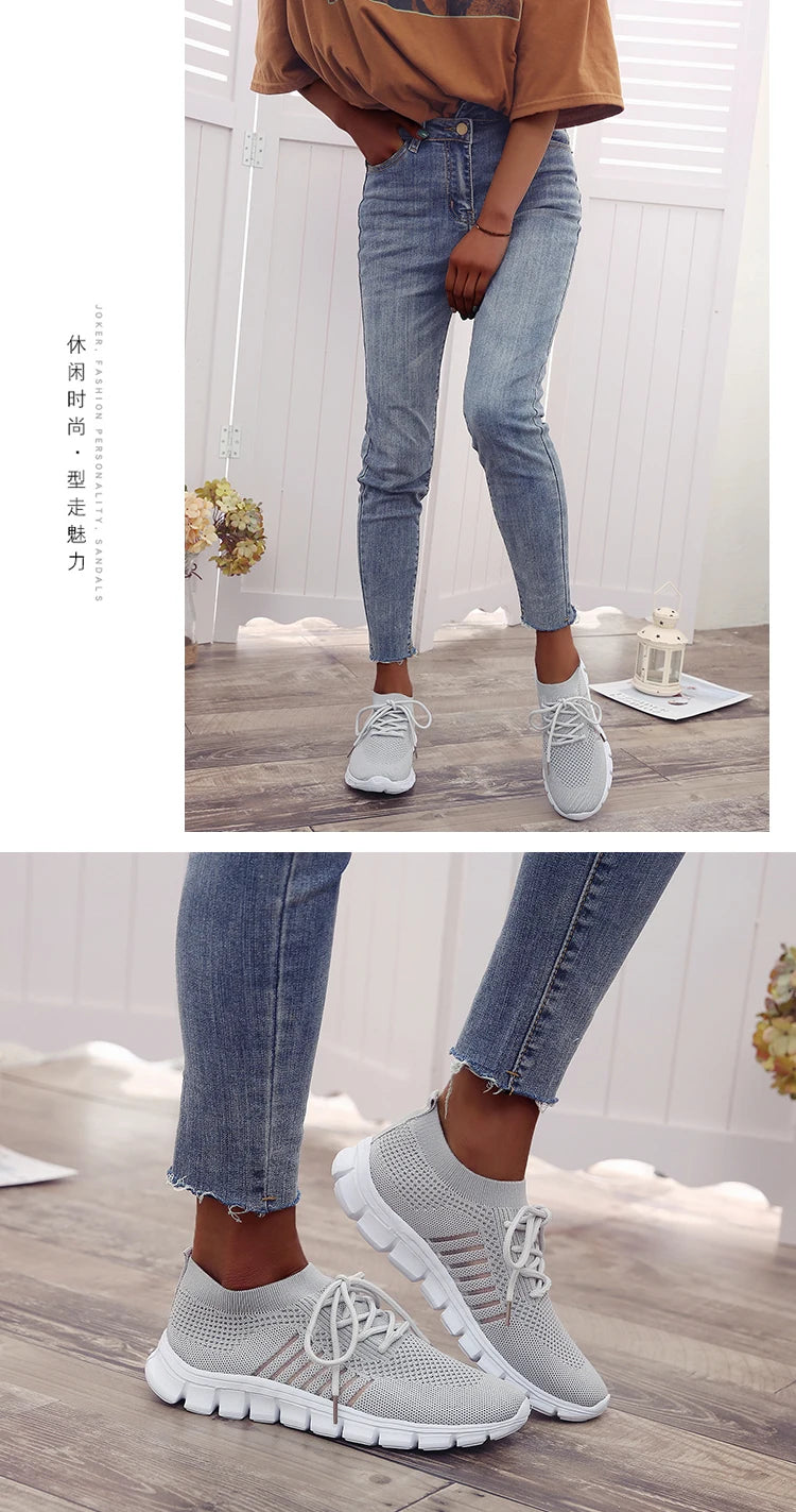 Women Mesh Breathable Shoes Slip on Flat Shoes Woman Tenis Ladies Casual Shoes Walking Footwear Sneakers Womens Vulcanize Shoes