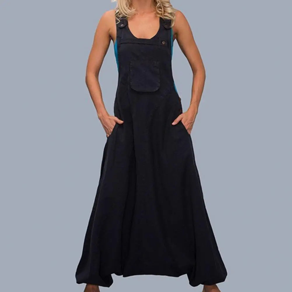 Summer Romper Harem Pants Summer Jumpsuit Special Chic Baggy Super Deep Crotch Summer Jumpsuit Daily Garment