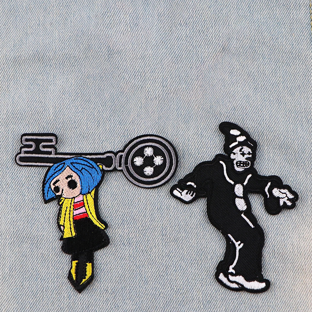 Horror Killer Clown Embroidered Patches for Clothing Halloween Patches on Clothes Stickers Iron on Patches Stripes Diy Appliques