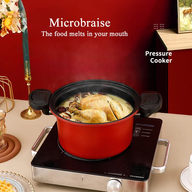 3.5L Pressure Cooker Soup Meat Pot Rice Cooker Gas Stove Micro Pressure Cooker Stew Pot Non-Stick Cooking Pots Kitchenware