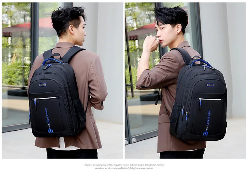 Men's Backpacks Oxford Waterproof Rucksack Business Computer Bag Casual Travel Backpack Senior High School Student Schoolbag