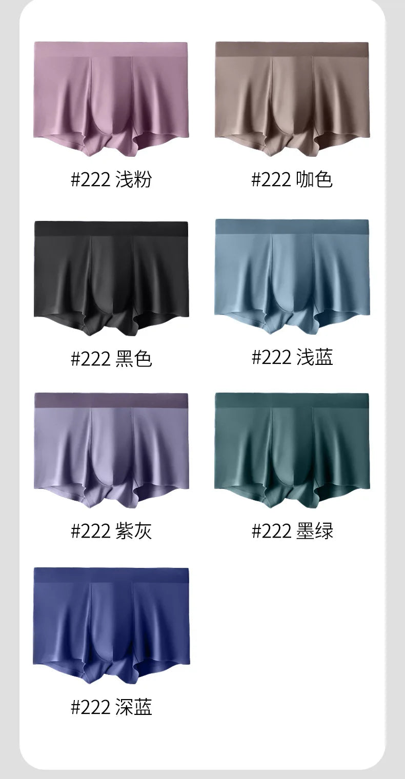 Men Boxers Men's Underwear 3A Antibacterial Underpants ice silk Men Boxer Shorts Breathable Elastic Male Panties Plus Size L-4XL