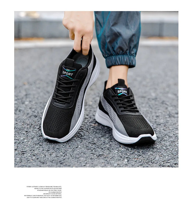 2024 new Men's sneakers Summer men's shoes breathable lace-up lightweight running shoes