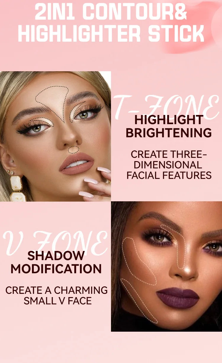 MLSMILE 8 Color High Gloss Pearl Contouring Stick Face Brightening Sleeper Silkworm Pen three-dimensional Face contour Shadow