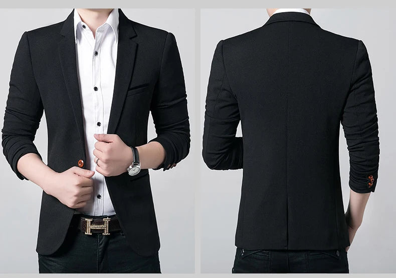 Brand Men's Casual Blazer 2024 Autumn New Fashion Slim Business Suit Coat Gentleman High-quality Men's Clothing Homme M~5XL