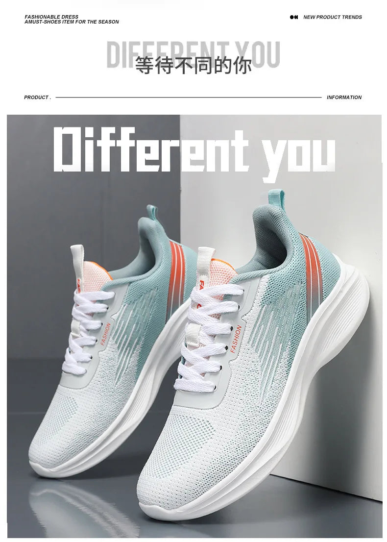 2024 Men's Shoes Spring fashion Soft sole sports single shoes flying woven Casual style men's Running shoes sneakers