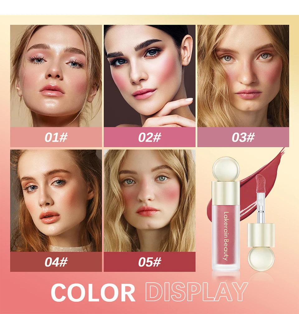7.5ml Matte Liquid Blush Velvet Blusher Orange Peach Face Pigment Lasting Beauty Natural Cheek Tint Cream Waterproof Blush