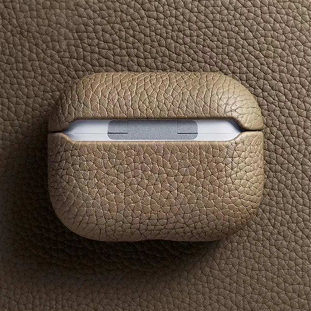 Personalized Gold Initials Letters Customize Earphone Case For Airpods 1 2 3 Pro2 Luxury Lychee Skin Pattern With Keychain Cover