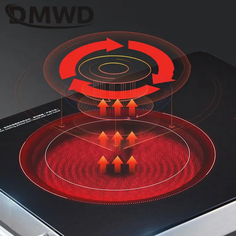 DMWD 110/220V 3500W Household Induction Cooker Electromagnetic Oven Waterproof Electric Stove Smart Touch Control Heating Plate